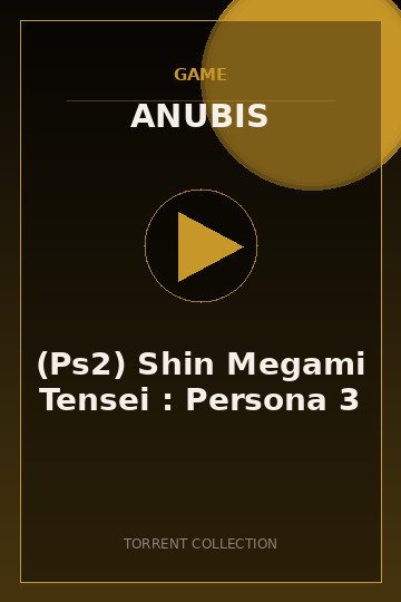 (Ps2) Shin Megami Tensei : Persona 3