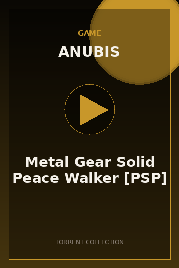 Metal Gear Solid Peace Walker [PSP]